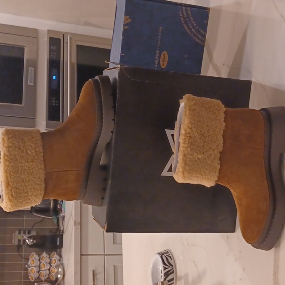 New Marc Fisher Ltd Vina Faux Fur Bootie In Medium Natural 6M